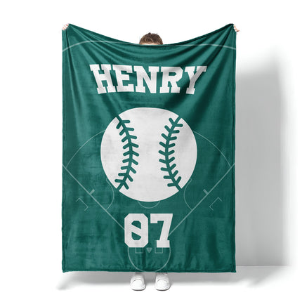 Personalized Sports Blanket: Custom Name, Plush Fleece or Sherpa