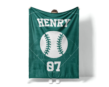 Personalized Sports Blanket: Custom Name, Plush Fleece or Sherpa
