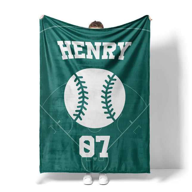 Personalized Sports Blanket: Custom Name, Watercolor Design
