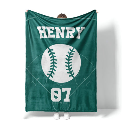 Personalized Sports Blanket: Custom Name, Team Colors, Plush Fleece
