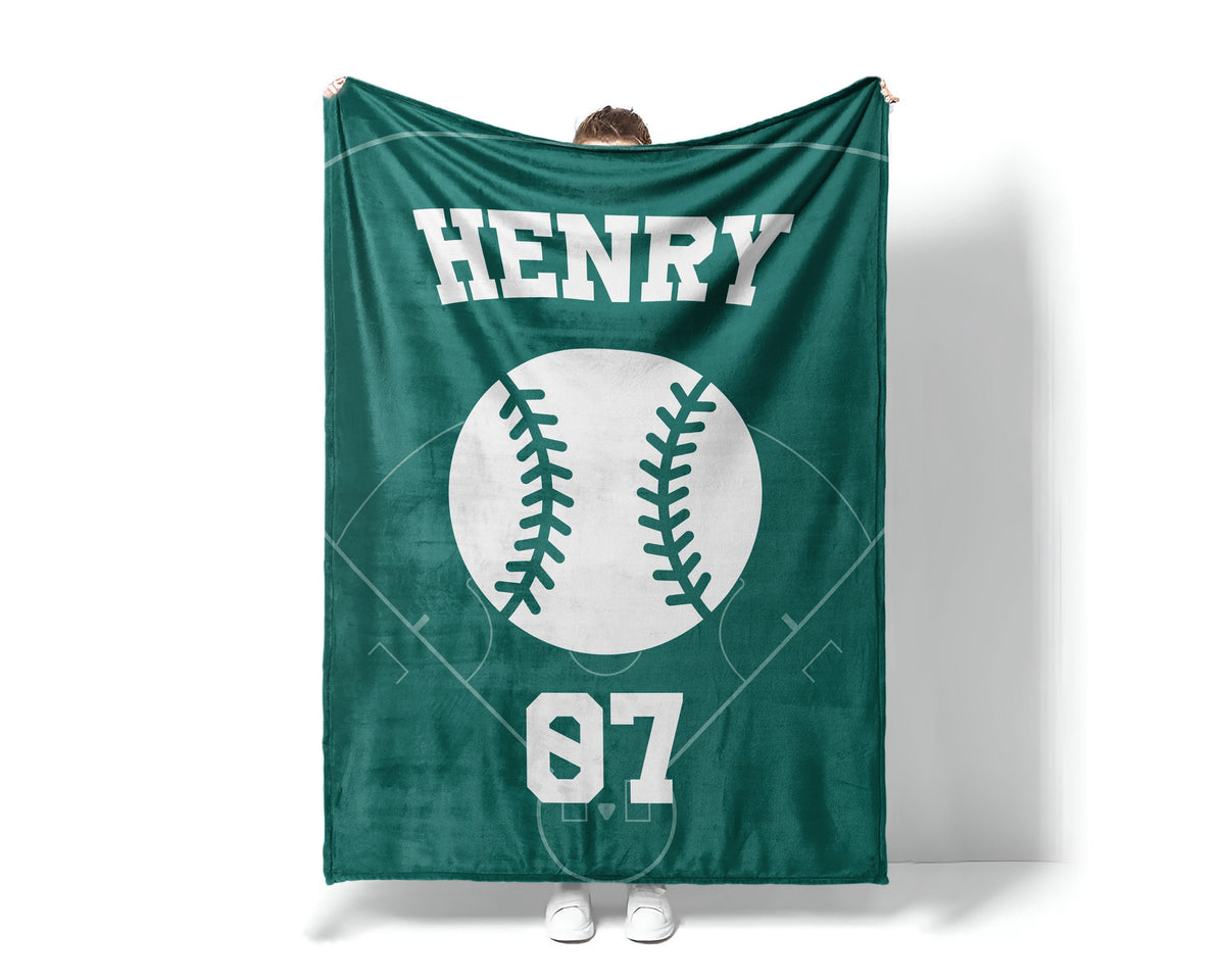 Personalized Sports Blanket: Custom Name, Team Colors, Plush Fleece