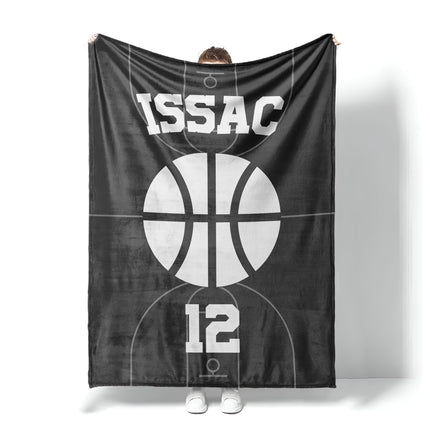 Personalized Sports Blanket: Custom Name, Watercolor Design