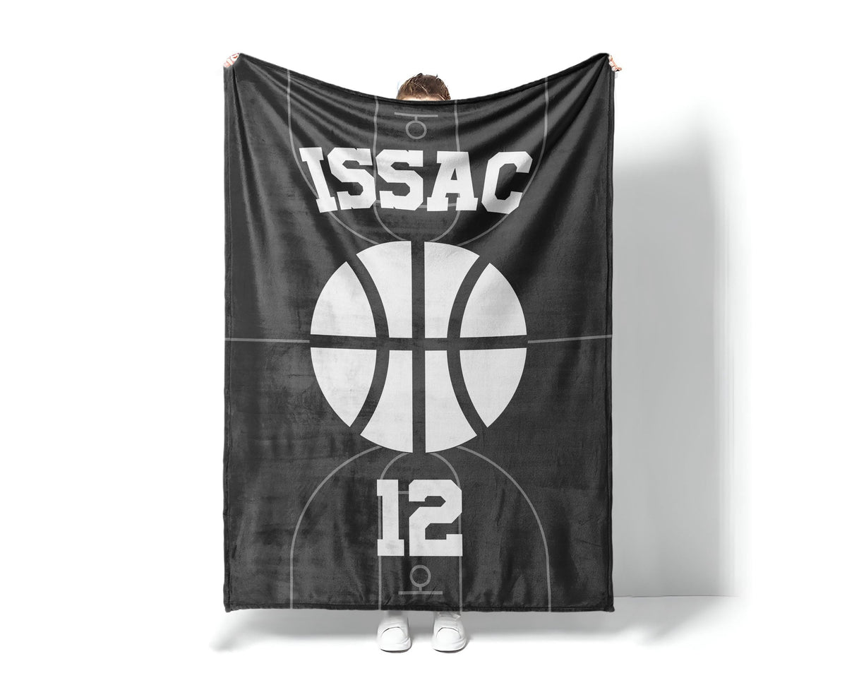 Personalized Sports Blanket: Custom Name, Watercolor Design