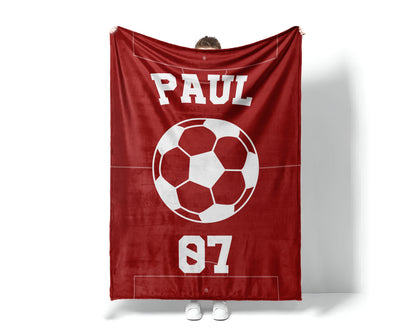 Personalized Sports Blanket: Custom Name, Watercolor Design