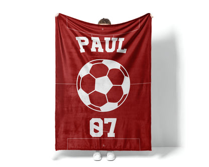 Personalized Sports Blanket: Custom Name, Team Colors, Plush Fleece