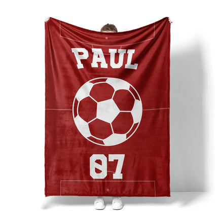 Personalized Sports Blanket: Custom Name, Team Colors, Minky Fleece