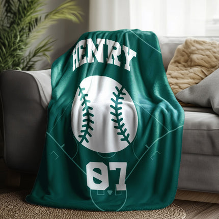 Personalized Sports Blanket: Custom Name, Team Colors, Minky Fleece