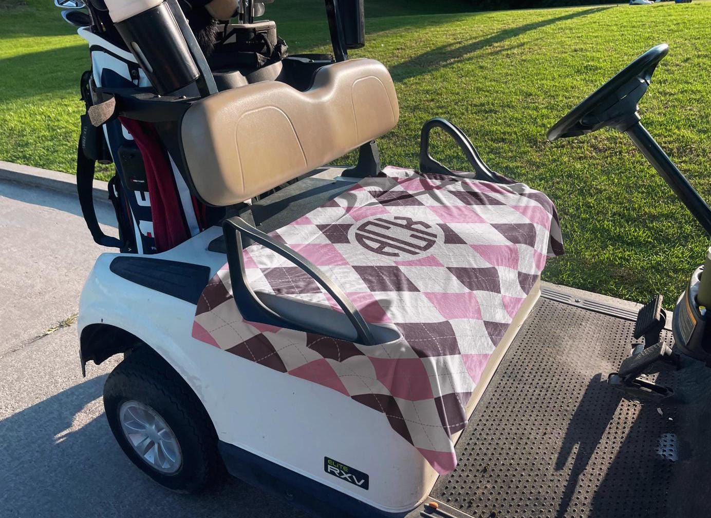 Custom Monogrammed Premium Cloth Golf Cart Seat Cover Christmas gift
