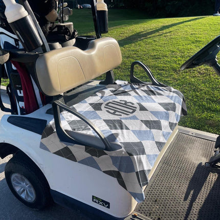 Monogrammed Golf Cart Seat Cover: Fabric, Handmade USA