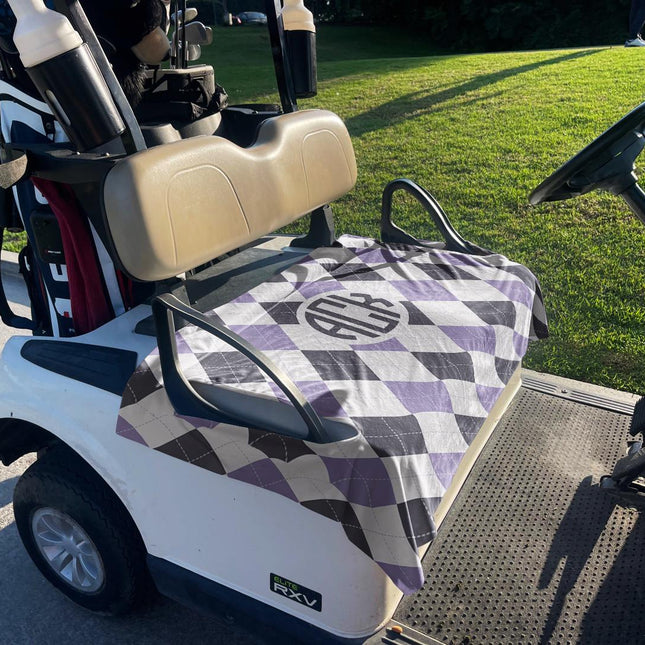 Monogrammed Golf Cart Seat Cover, Premium Cloth, Handmade in USA