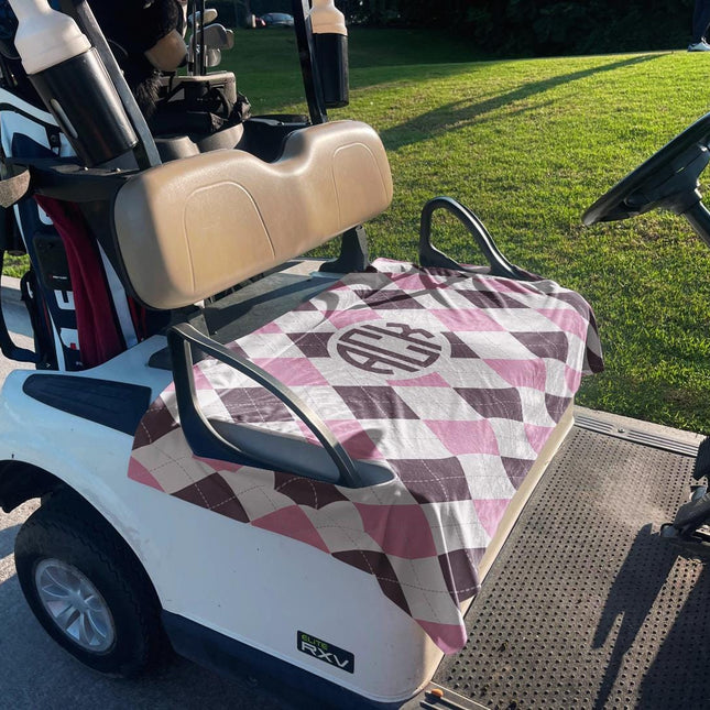 Monogrammed Golf Cart Seat Cover, Premium Cloth, Handmade in USA
