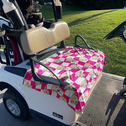 Custom Pet Design Golf Cart Seat Cover – Handmade Fabric