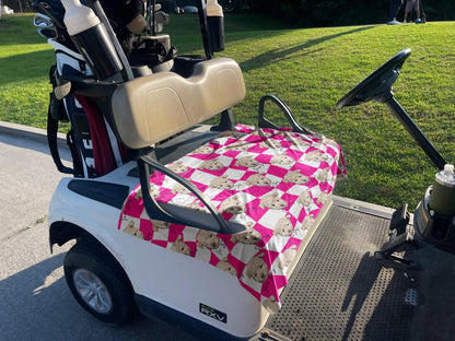 Custom Pet Design Golf Cart Seat Cover – Handmade Fabric