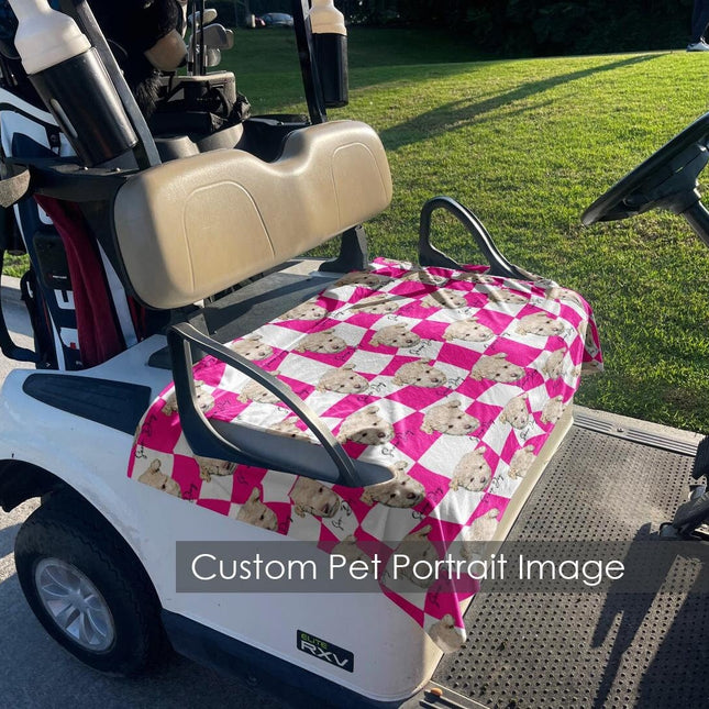 pet personalized gifts Custom Personalized Pet Portrait Monogrammed Premium Cloth Golf Cart Seat Cover