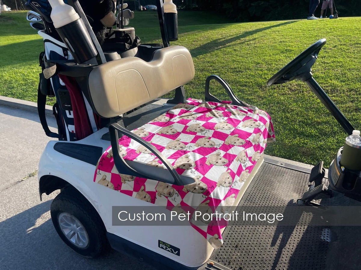 Custom Pet Design Golf Cart Seat Cover – Handmade Fabric