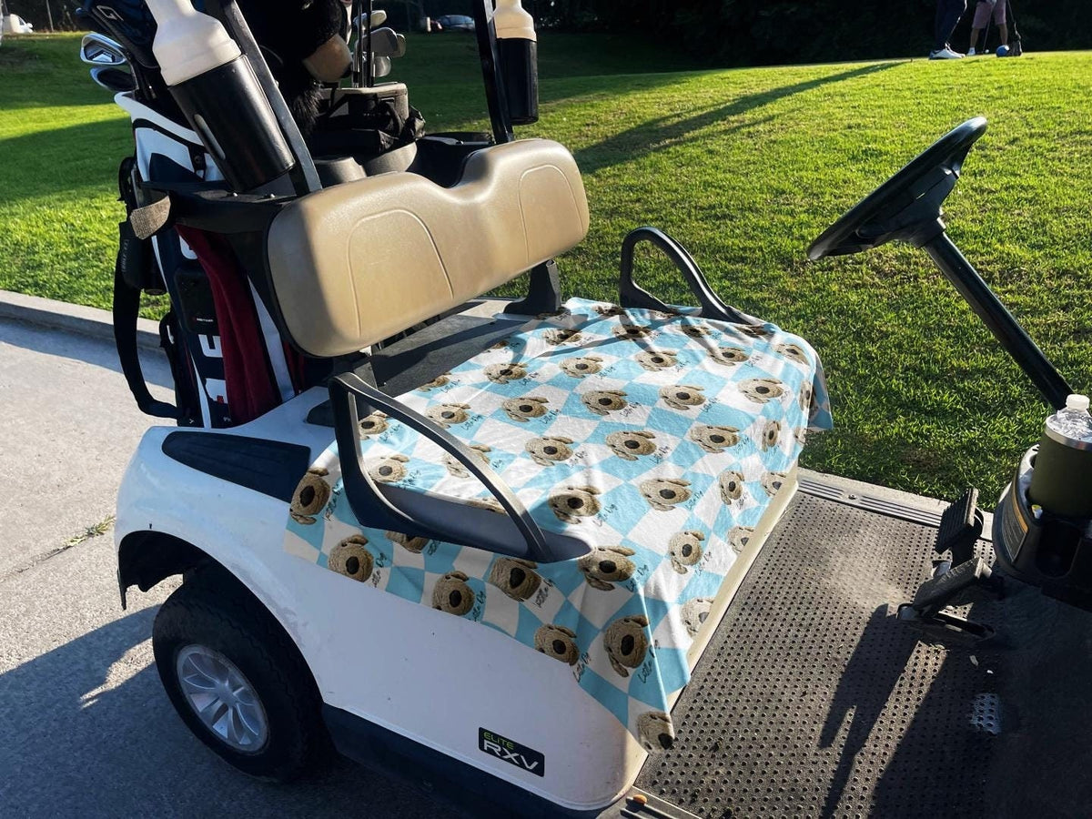 Custom Pet Design Golf Cart Seat Cover – Handmade Fabric