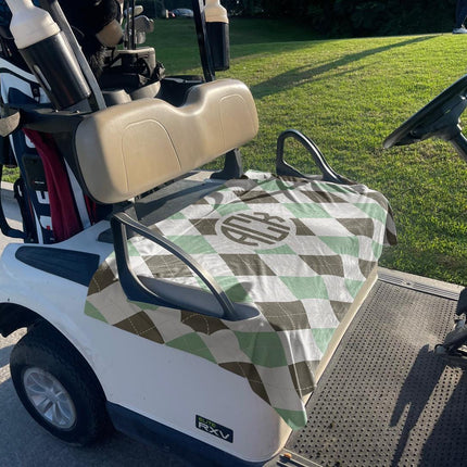Custom Golf Cart Seat Cover, Cloth, Handmade in USA