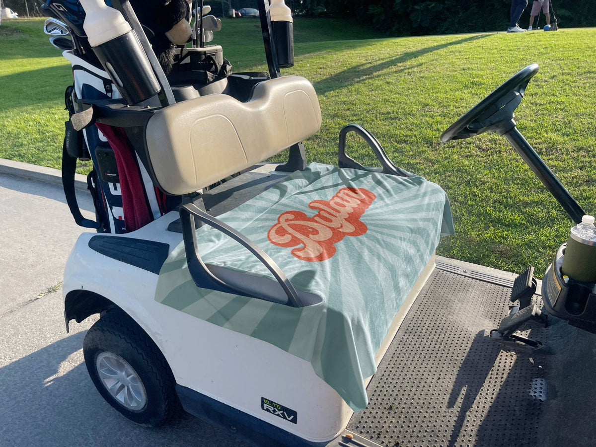 Custom Golf Cart Seat Cover, Fabric, Handmade in USA