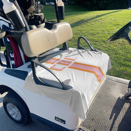 Monogram Personalization Name  Design Premium Cloth Golf Cart Seat Cover - CustomCooper