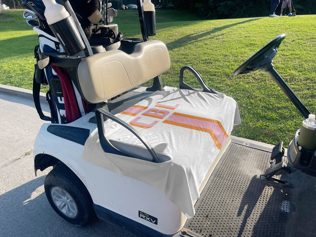 Monogram Personalization Name  Design Premium Cloth Golf Cart Seat Cover - CustomCooper
