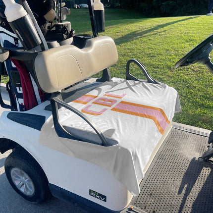 Monogram Personalization Name  Design Premium Cloth Golf Cart Seat Cover