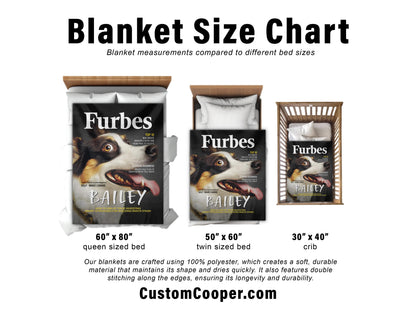 Custom Pet Portrait Blanket, Magazine Cover Design