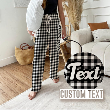 Personalized Christmas Plaid Pajama Pants: Custom Family Pajamas