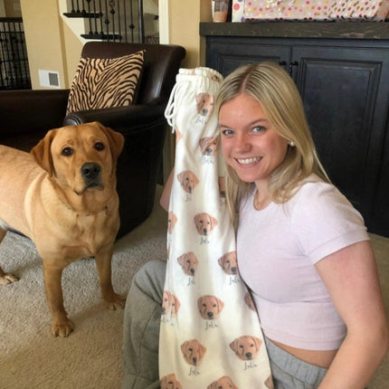 Custom Pet Portrait Pajama pants Using Pet Photo + Name - CustomCooper