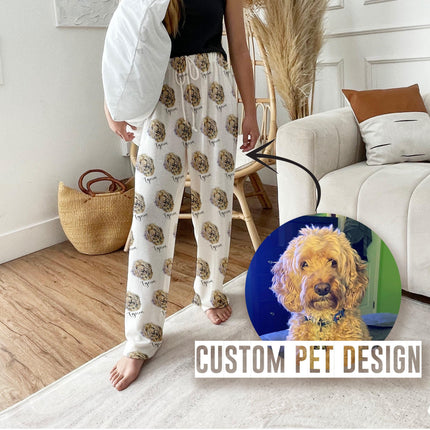 Custom Pet Portrait Pajama pants Using Pet Photo + Name - CustomCooper
