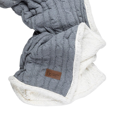 Double Fleece Cable Knit Throw Blanket, Christmas Hostess Gift Monogrammed Blanket - CustomCooper