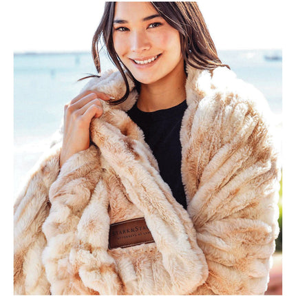 Personalized Cable Knit Sherpa Blanket: Monogrammed Fleece Throw