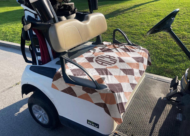 Custom Monogrammed Premium Cloth Golf Cart Seat Cover Christmas gift