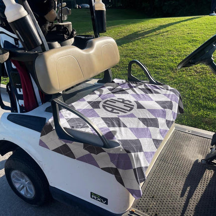 Monogrammed Golf Cart Seat Cover: Fabric, Handmade USA