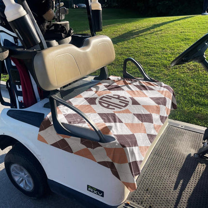 Personalized gifts Custom Monogrammed Premium Cloth Golf Cart Seat Cover - CustomCooper