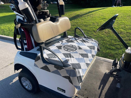 Monogrammed Golf Cart Seat Cover, Premium Cloth, Handmade in USA