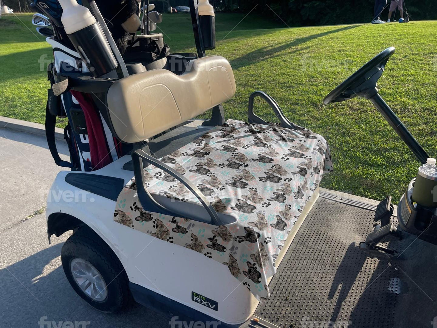 Custom Design Premium Cloth Golf Cart Seat Cover - CustomCooper