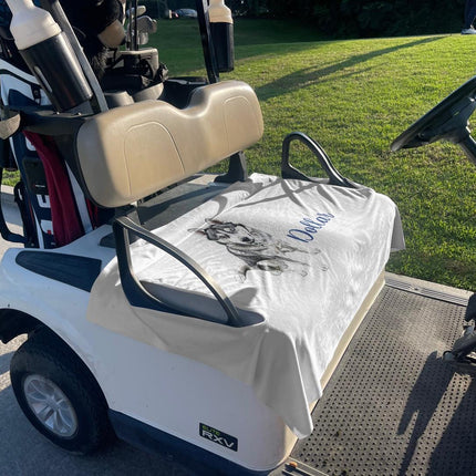 Custom Golf Cart Seat Cover, Cloth, Handmade in USA