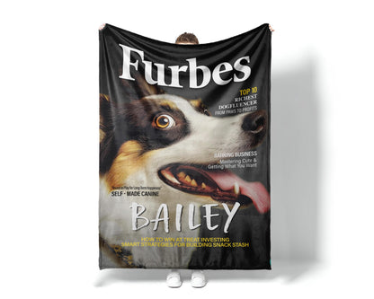 Custom Magazine Cover Pet Portrait Blanket ,Custom Magazine Cover, Custom Pet Fashion, Custom Pet Magazine, Custom Dog Painting