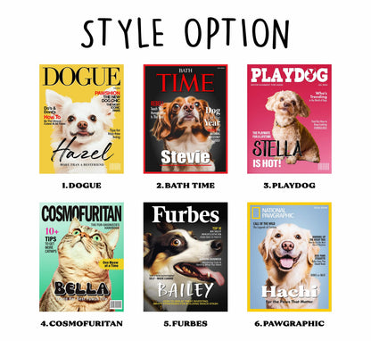 Custom Pet Portrait Blanket: Magazine Cover Style