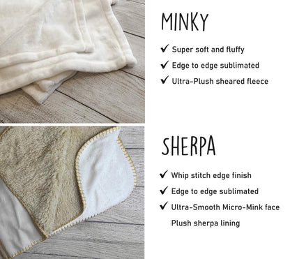 Personalized Happy Face Blanket: Vintage Style Minky or Sherpa