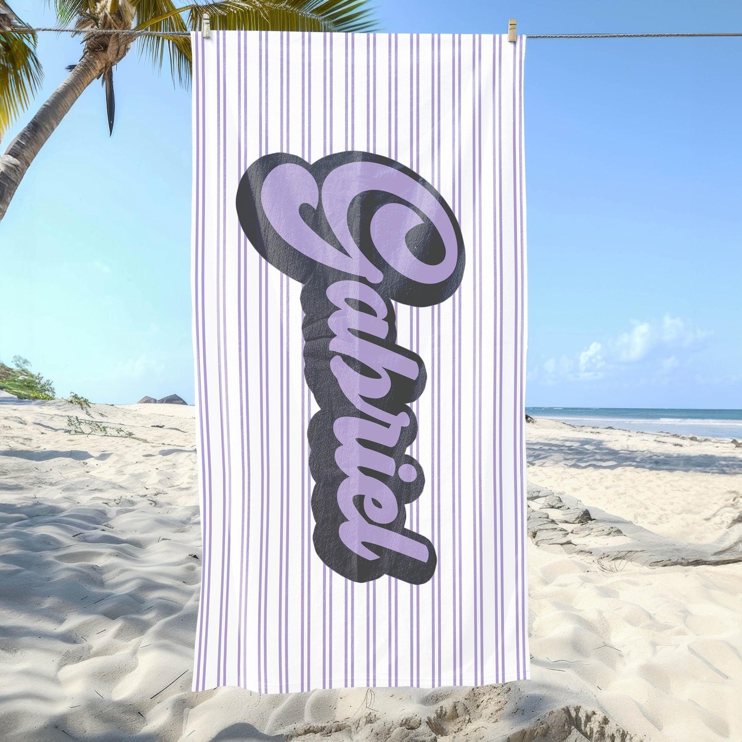 RETRO Multi Style personalized gifts, Beach Towel With Name, Birthday Vacation Gift, girl gift