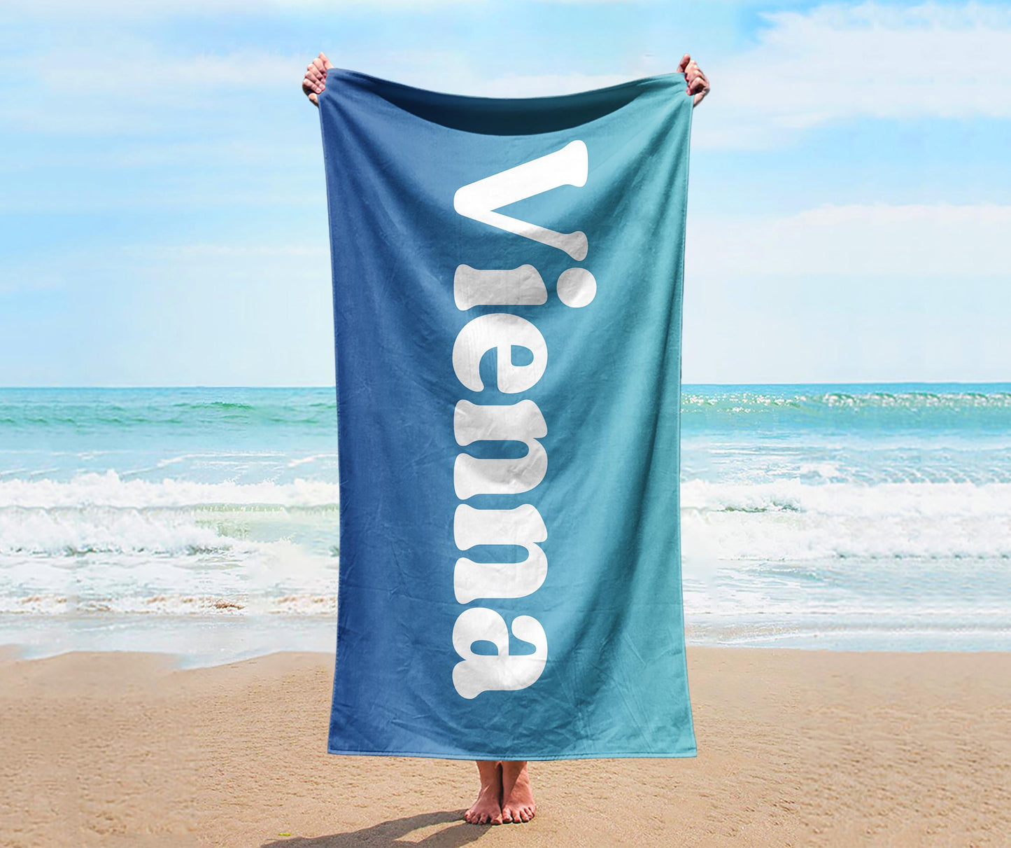 NEW Rainbow Style Personalized Beach Towel Personalized Name Bath Towel Custom Pool Towel Beach Towel With Name Outside Birthday Vacation