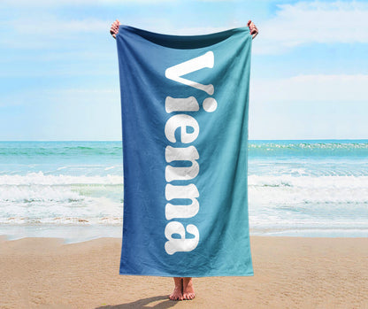 NEW Rainbow Style Personalized Beach Towel Personalized Name Bath Towel Custom Pool Towel Beach Towel With Name Outside Birthday Vacation