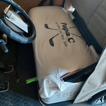 Custom Golf Cart Seat Cover, Cloth, Handmade in USA