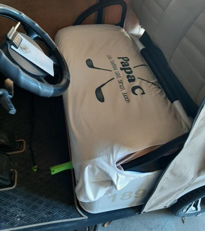 Custom Golf Cart Seat Cover, Cloth, Handmade in USA