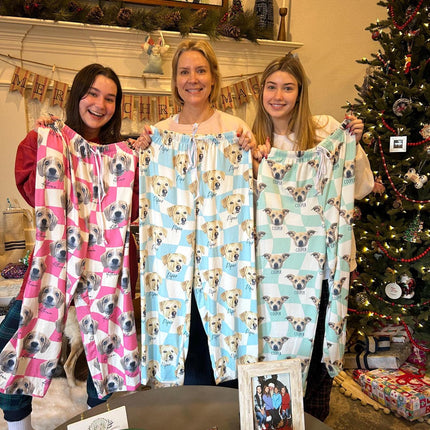 Personalized Pet Photo Pajama, Custom Dog & Cat Portrait PJs, Family Matching Loungewear