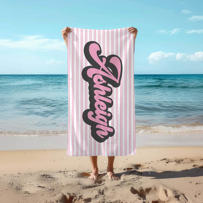 RETRO Multi Style personalized gifts, Beach Towel With Name, Birthday Vacation Gift, girl gift
