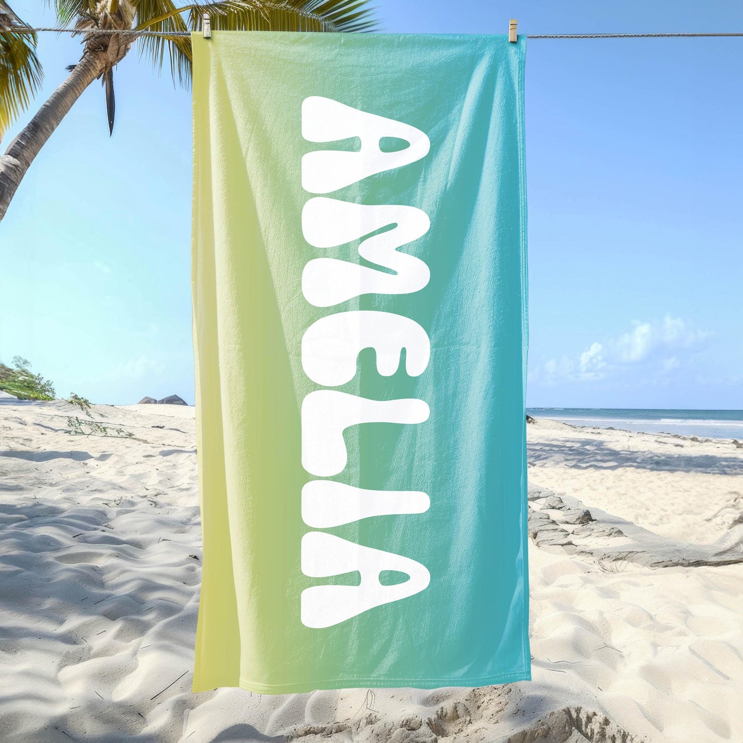 NEW Rainbow Style Personalized Beach Towel Personalized Name Bath Towel Custom Pool Towel Beach Towel With Name Outside Birthday Vacation