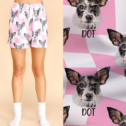 Custom Pet Portrait Pajama Shorts: Personalized Dog Photo Pants