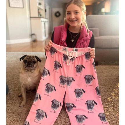 Custom Pet Portrait Pajama Pants: Personalized Dog Photo Gift